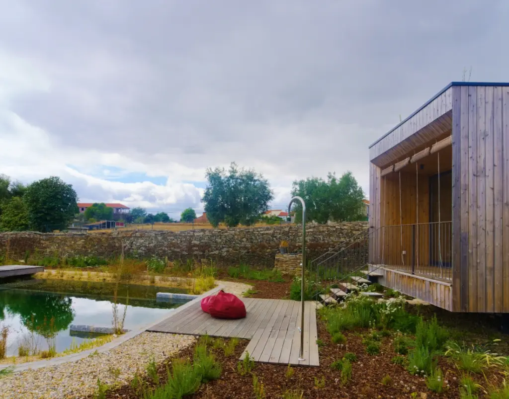 Garden with deck and ecological pool